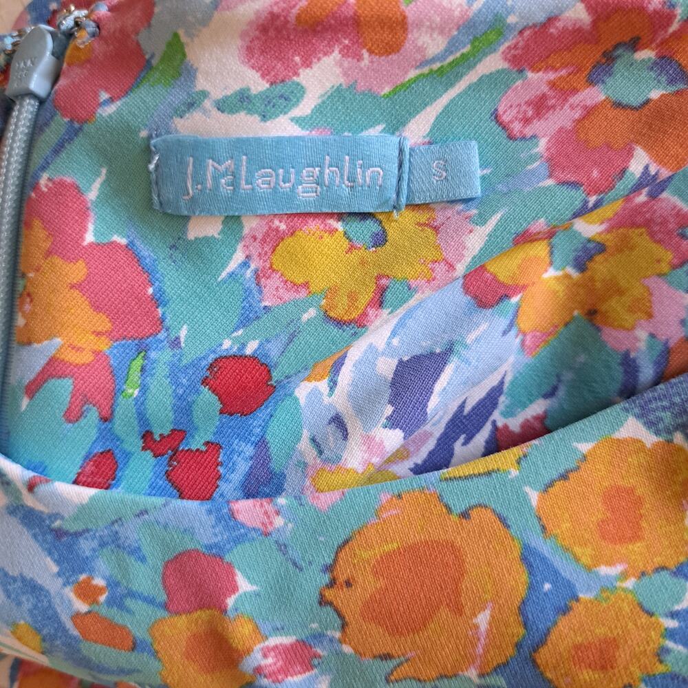 J. McLaughlin Sophia Floral Sleeveless Sheath Dress Small Blue Multi Catalina - Picture 6 of 10